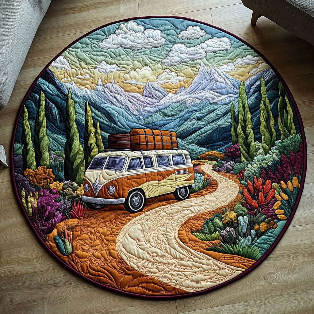 Sunset Journey Round Mat Rug - Nature Design | Serene Home Decor