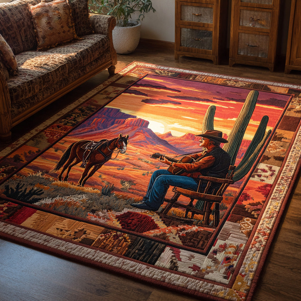 Sunset Mesa area rug in a living room