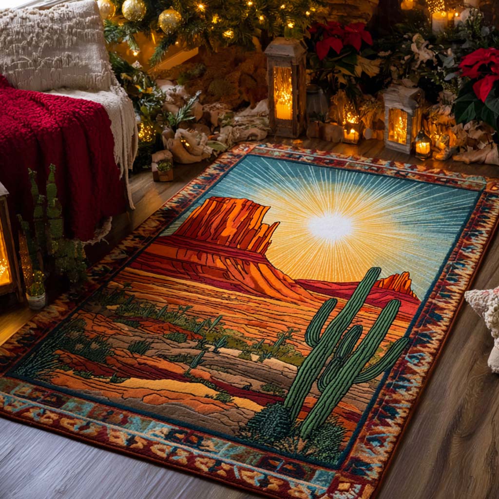 Sunset Mesa Horizon area rug in a living room