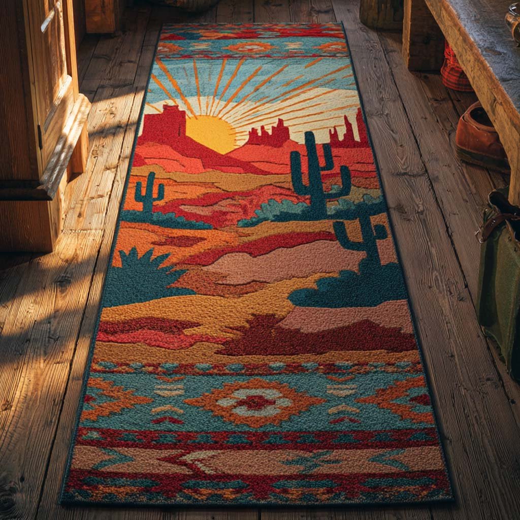 Sunset Mirage Runner Carpet Runner Rug - Cute Pet Design | Animal Printed Runner Rug