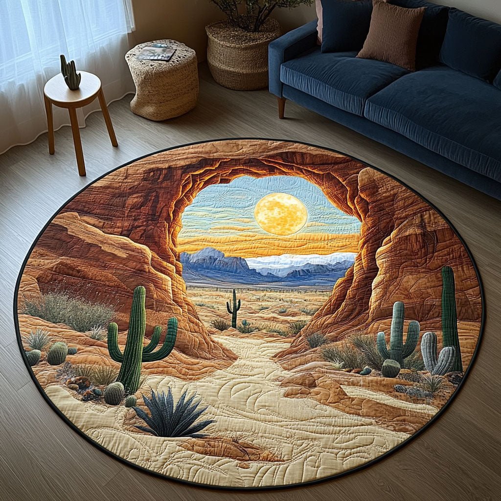 Sunset Oasis Round Mat Rug - Nature Design | Serene Home Decor