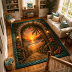Sunset Passage area rug in a living room