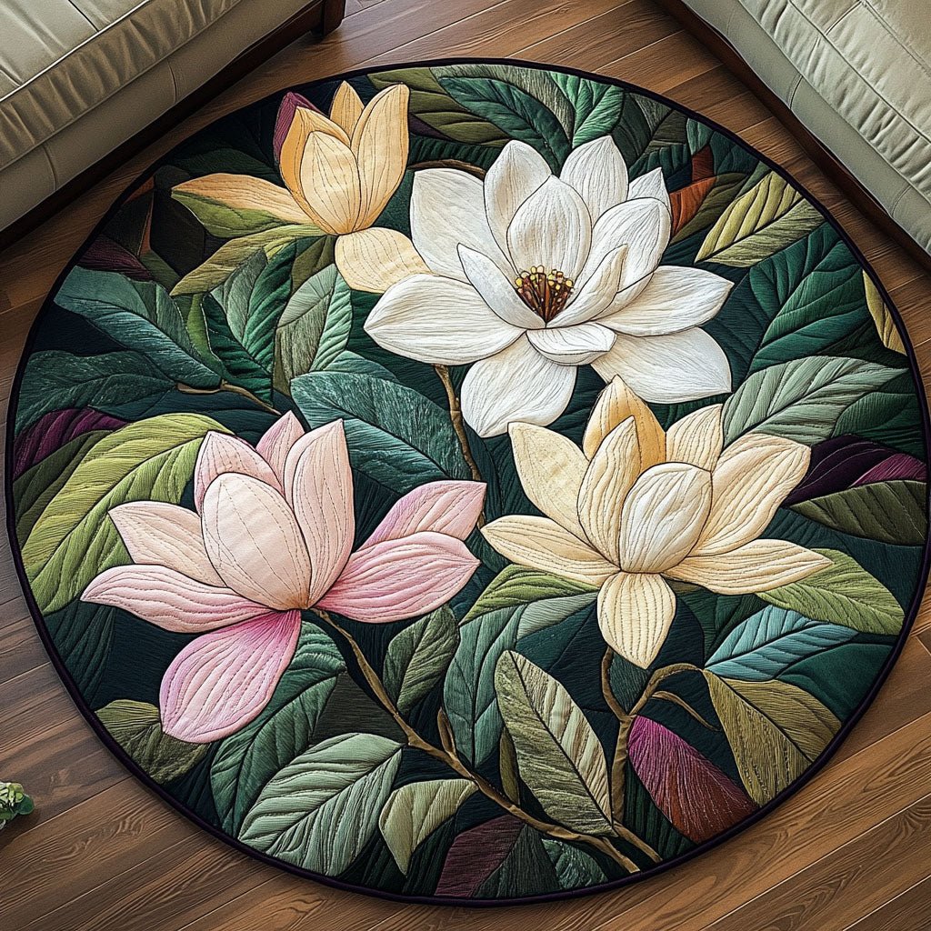 Sunset Petals Round Mat Rug - washable non-slip printed rug