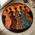 Sunset Queens Round Mat Rug - washable non-slip printed rug