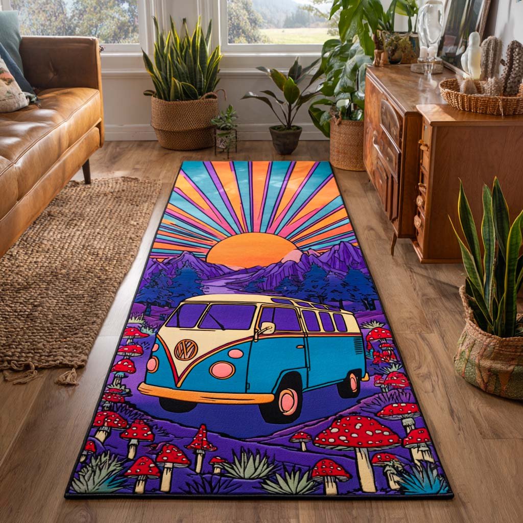 Sunset Ride Runner Carpet Runner Rug - Cute Pet Design | Animal Printed Runner Rug