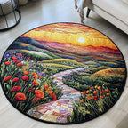 Sunset Serenade Round Mat Rug - Nature Design | Serene Home Decor
