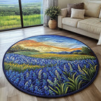 Sunset Serenity Round Mat Rug - washable non-slip printed rug