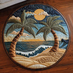Sunset Shoreline Round Mat Rug - washable non-slip printed rug