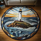 Sunset Shores Round Mat Rug - washable non-slip printed rug