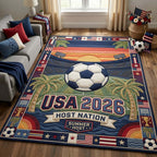 Sunset Stadium area rug in a living room