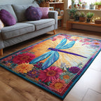 Sunset Stitch area rug in a living room