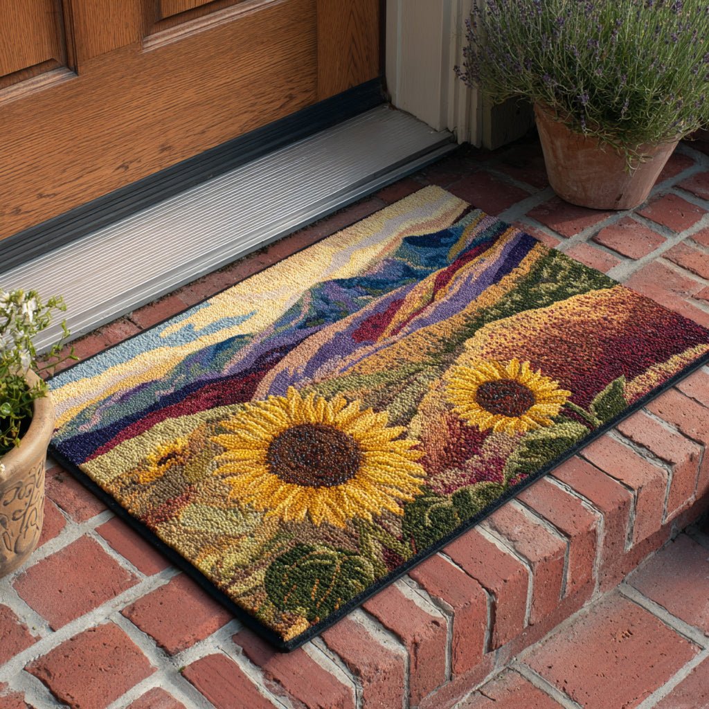 Sunset Sunflower Doormat - Nature Design | Printed Welcome Doormat