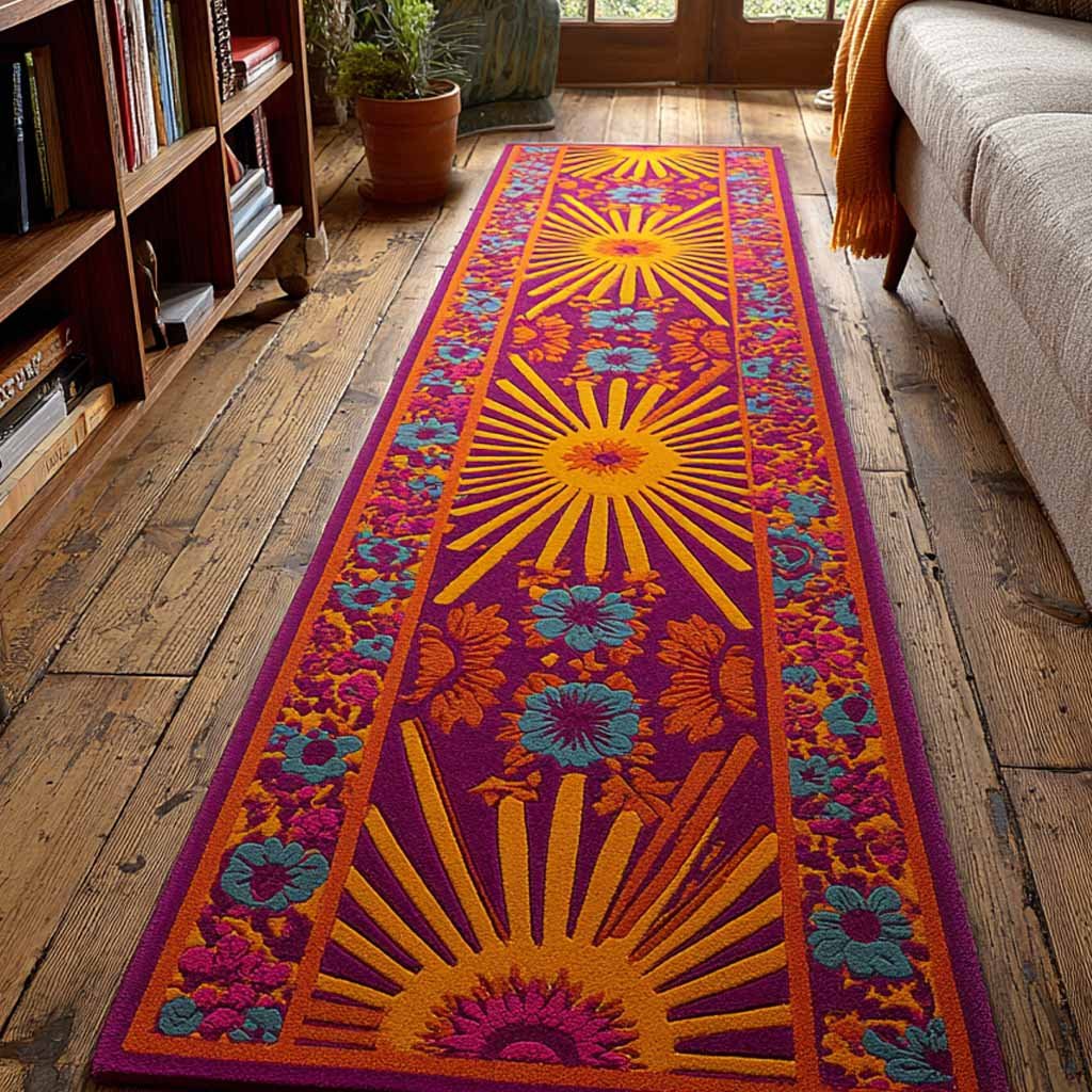 Sunset Trail Runner Carpet Runner Rug - Cute Pet Design | Animal Printed Runner Rug