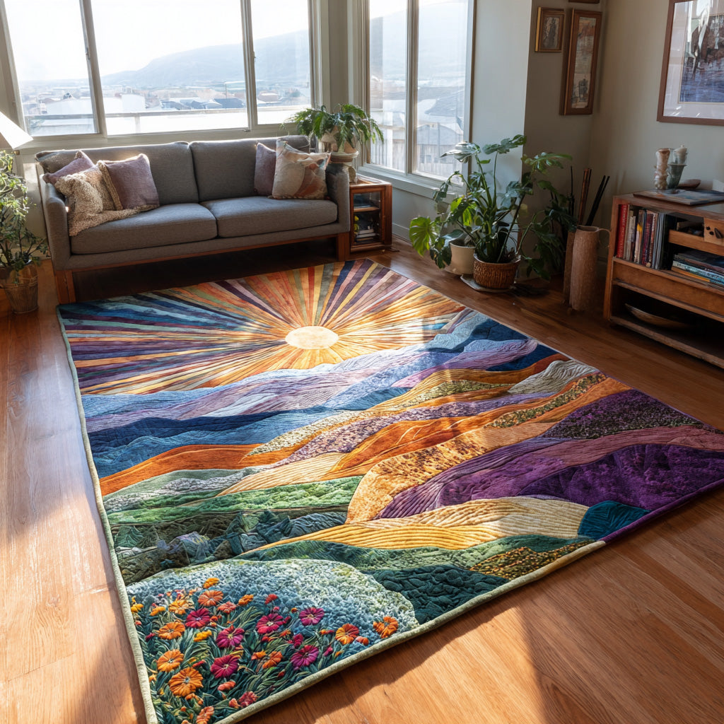 Sunshine Meadow area rug in a living room