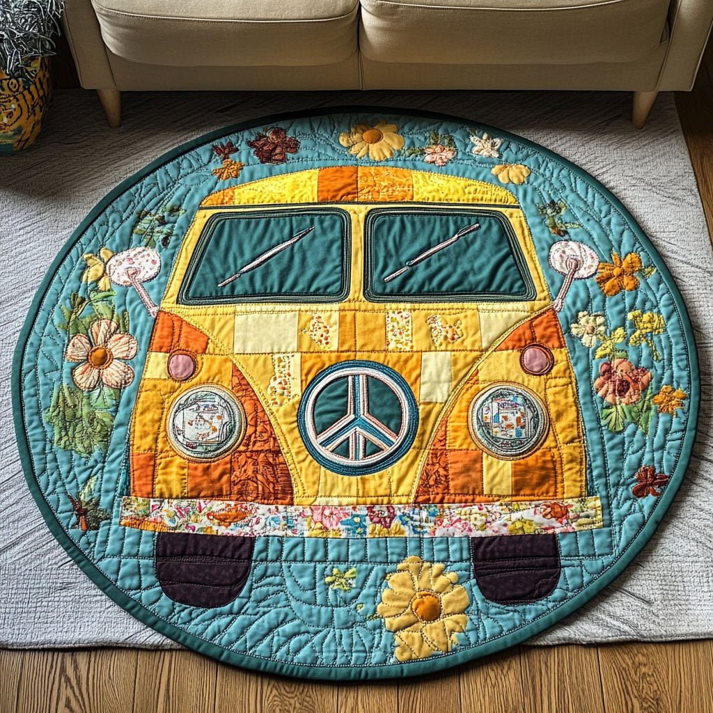 Sunshine Wanderer Round Mat Rug - Nature Design | Serene Home Decor