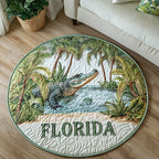 Swamp Serenity Round Mat Rug - washable non-slip printed rug