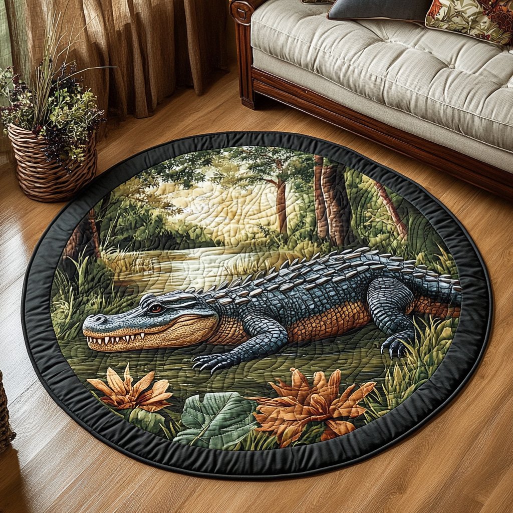 Swamp Style Round Mat Rug - washable non-slip printed rug