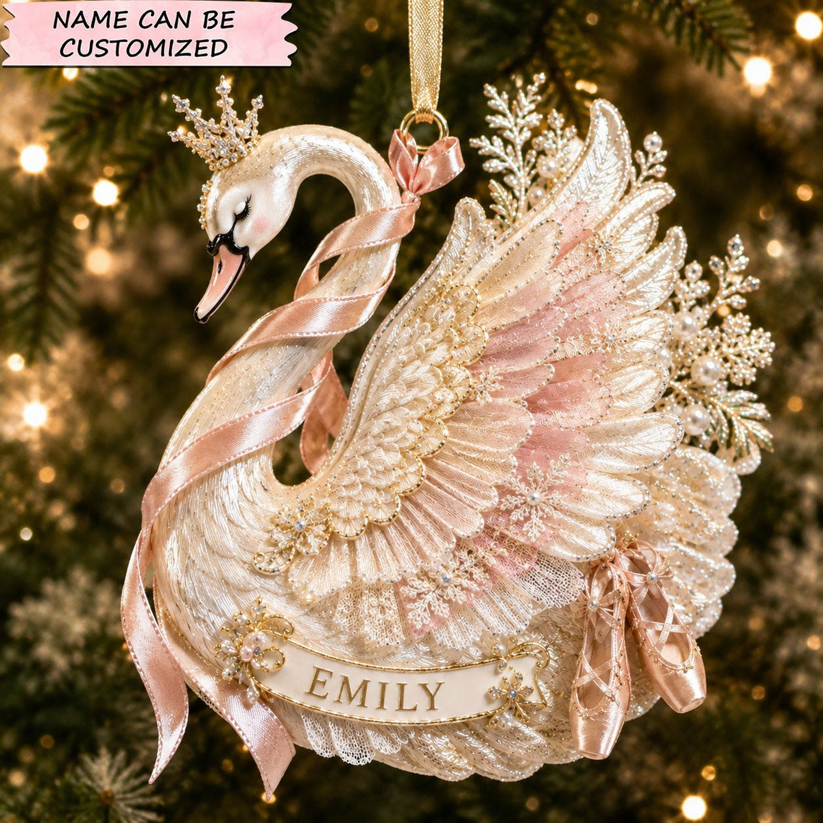 Swan Ballet Queen Christmas Ornament