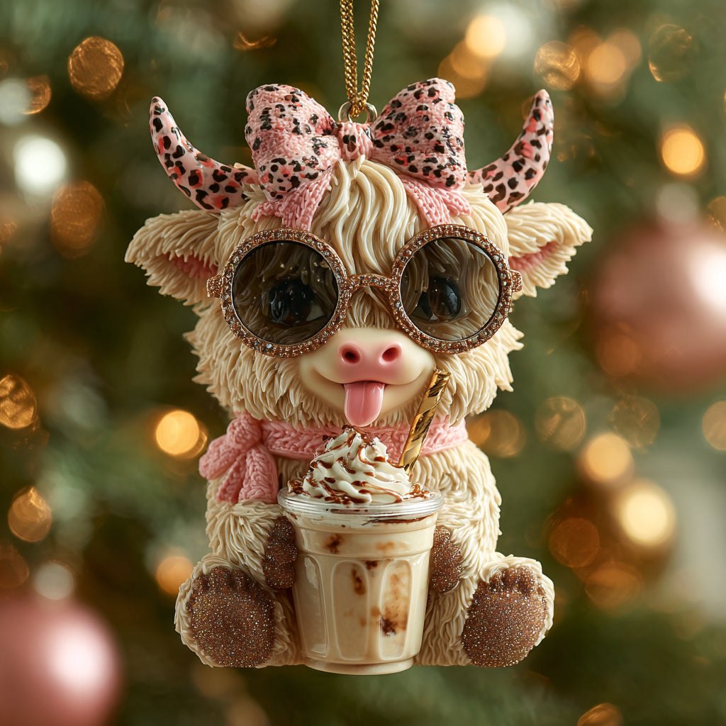 Sweet Sip Cow Christmas Ornament