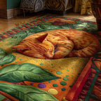 Sweet Dreams Cat area rug in a living room