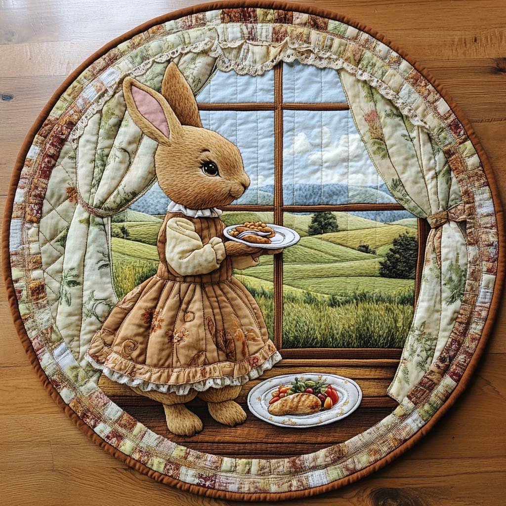 Sweet Hop Round Mat Rug - washable non-slip printed rug