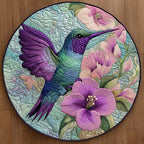 Sweet Hummingbird Whisper Round Mat Rug - washable non-slip printed rug