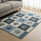Sweet Paw Prints area rug in a living room