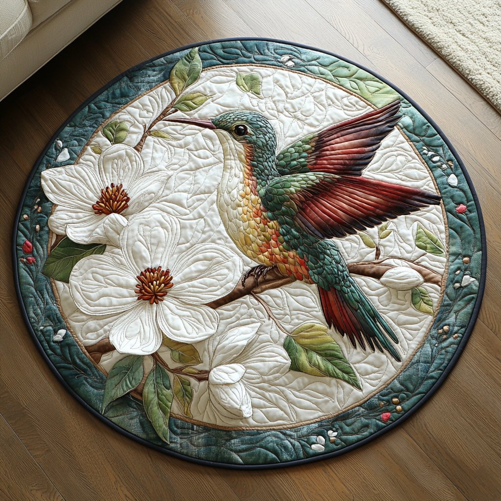Sweet Serenity Round Mat Rug - washable non-slip printed rug