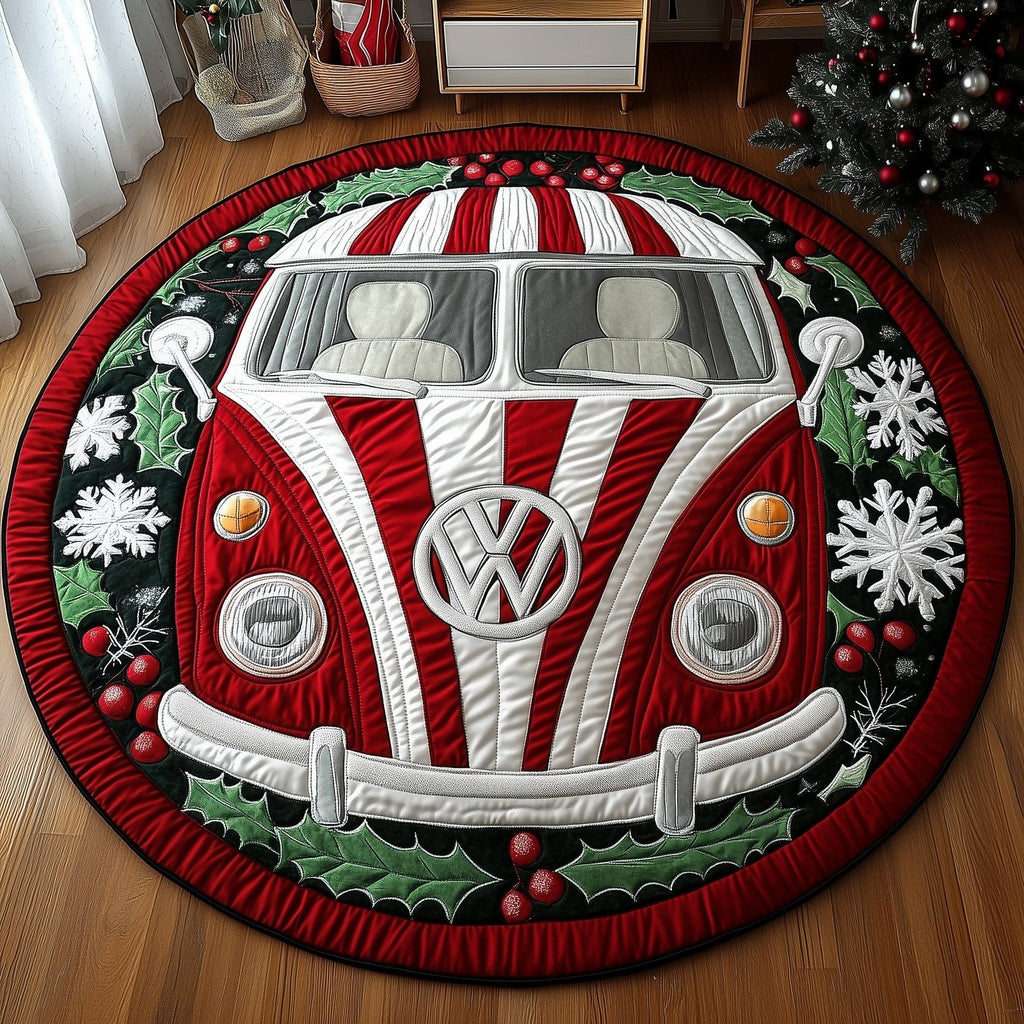 Sweet Stripe Camper Round Mat Rug - Nature Design | Serene Home Decor