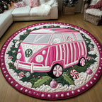 Sweet Stripe Camper Round Mat Rug - Nature Design | Serene Home Decor