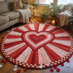 Sweet Valentine (Design 3) Round Mat Rug - washable non-slip printed rug