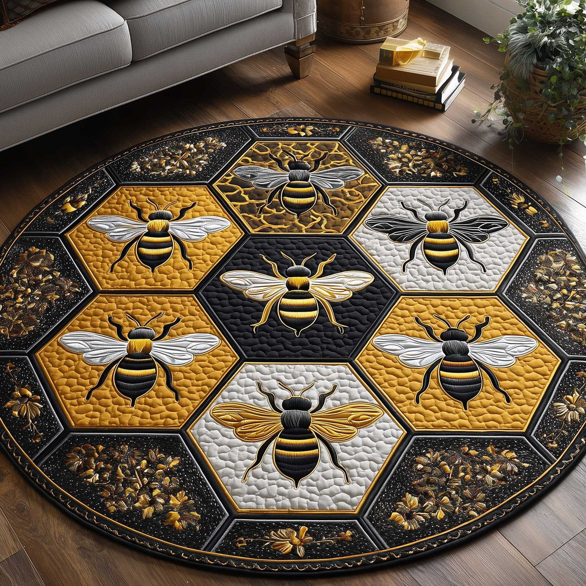 Sweet Worker Round Mat Rug - Nature Design | Serene Home Decor