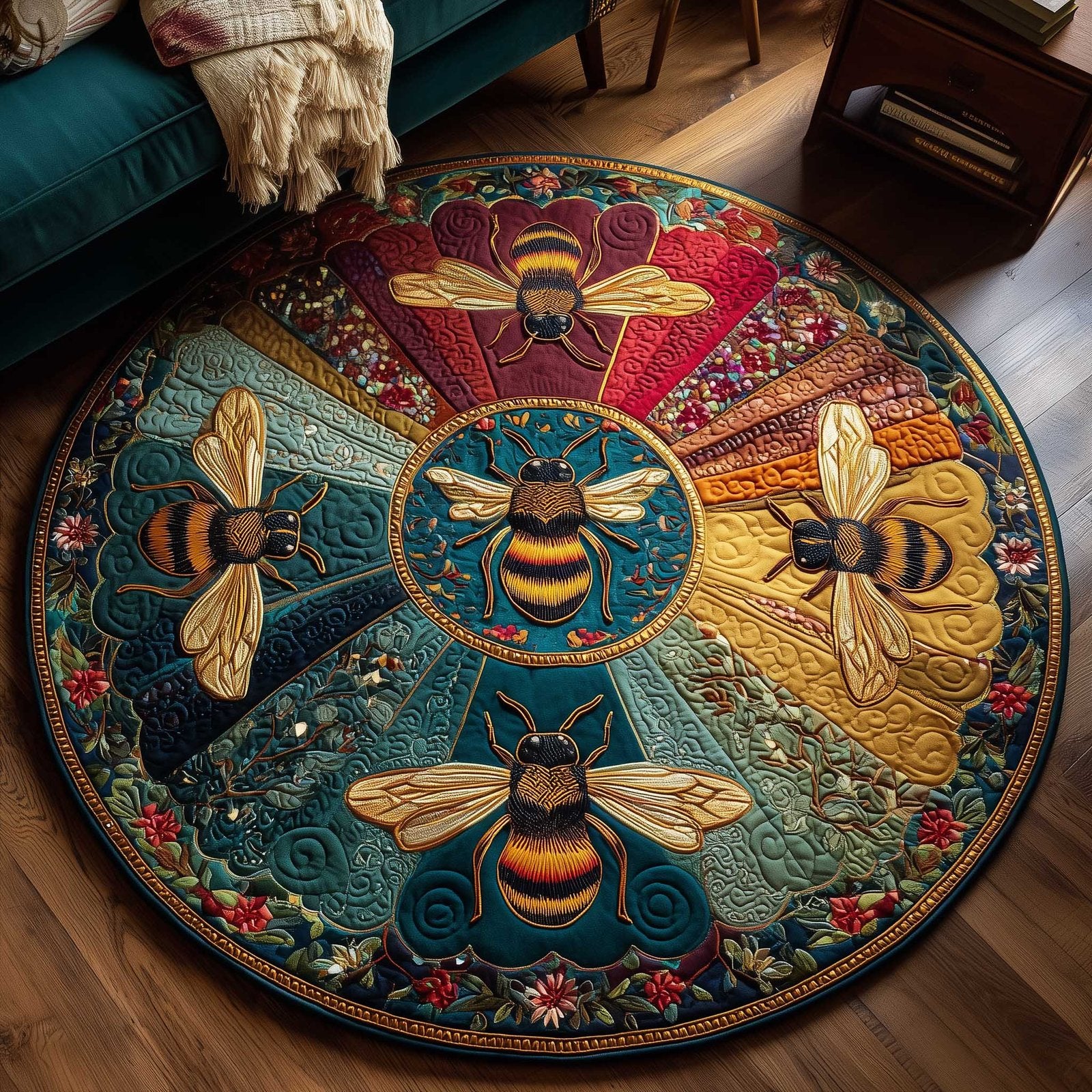 Sweet Worker Round Mat Rug - Nature Design | Serene Home Decor