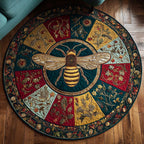 Sweet Worker Round Mat Rug - washable non-slip printed rug
