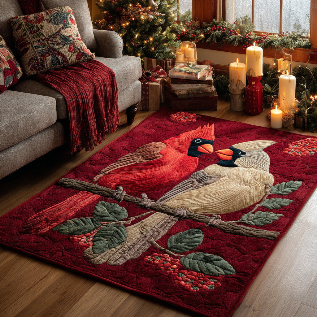 Sweetheart Cardinals area rug in a living room