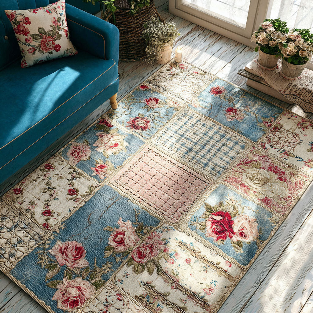 Sweetheart Meadow area rug in a living room