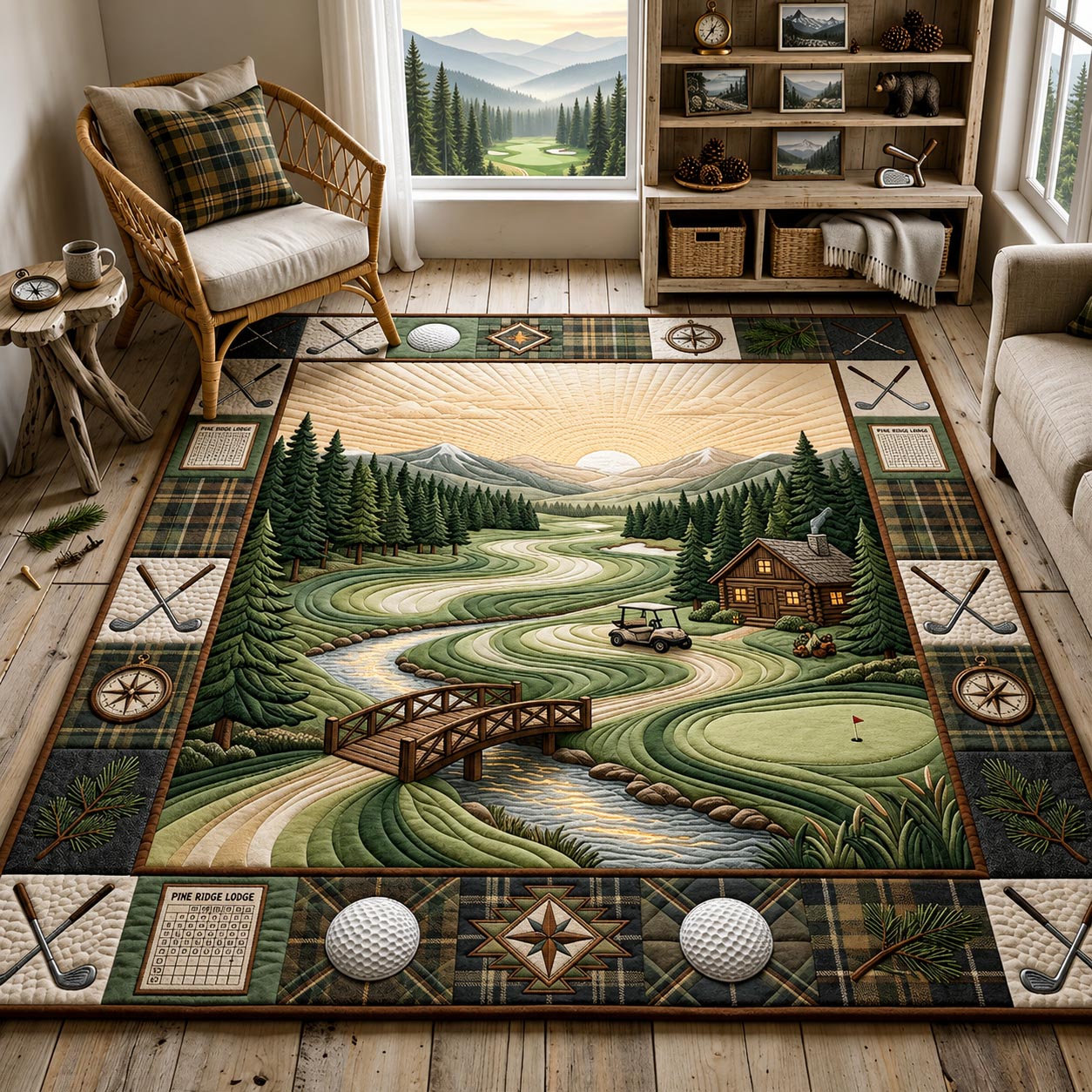 Swing Life area rug in a living room