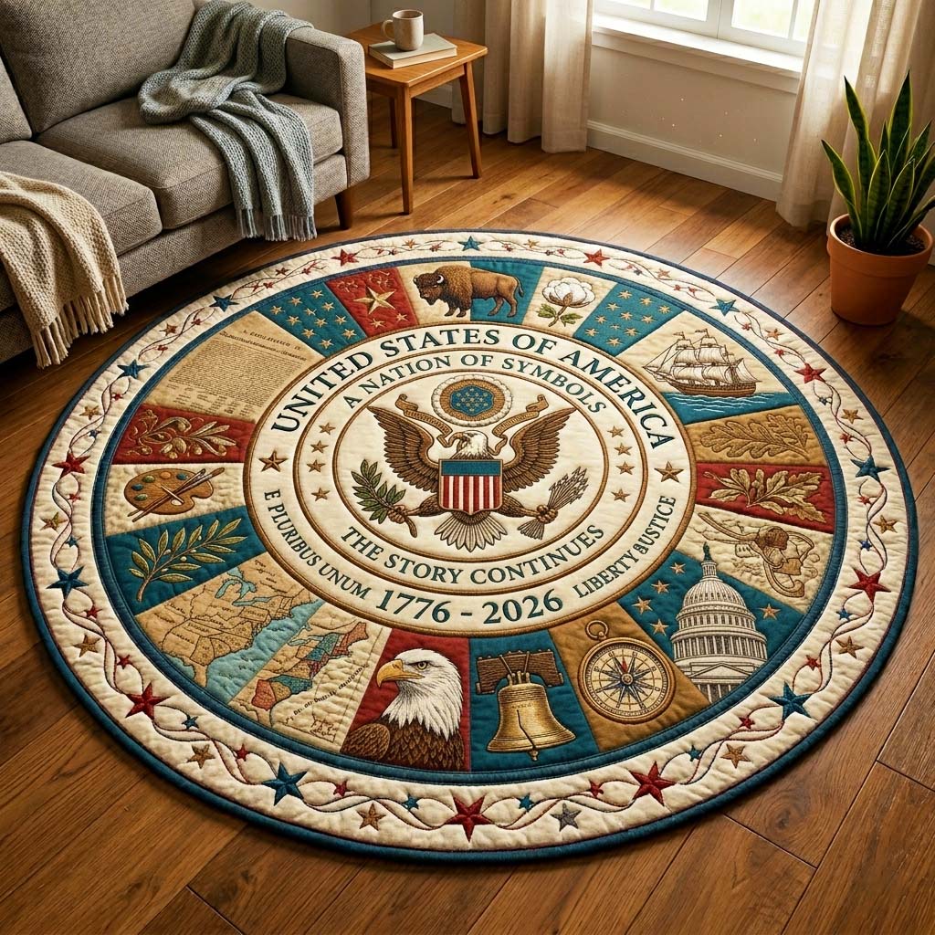 Symbolic Eagle Round Mat Rug GFTOQM4060