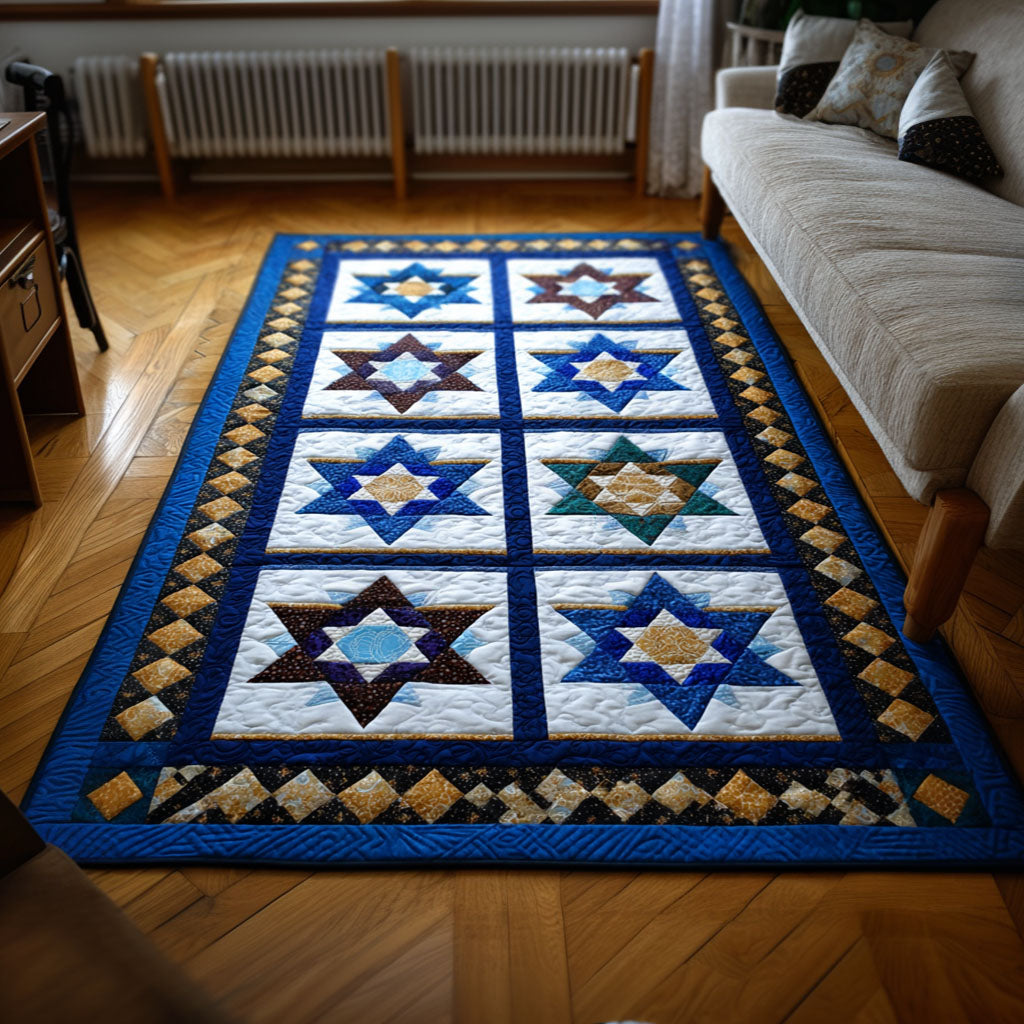 Symbols of Faith area rug in a living room