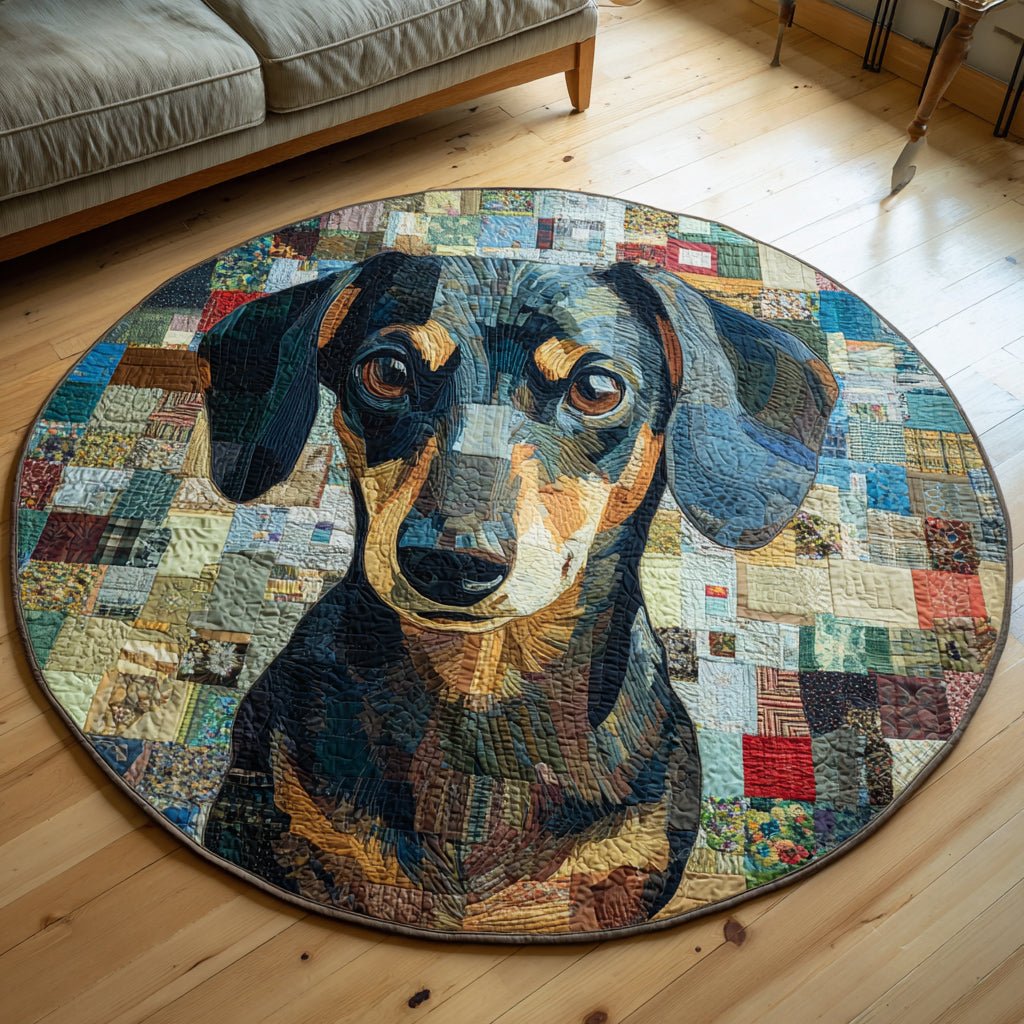 Symmetrical Dachshund Round Mat Rug - Nature Design | Serene Home Decor