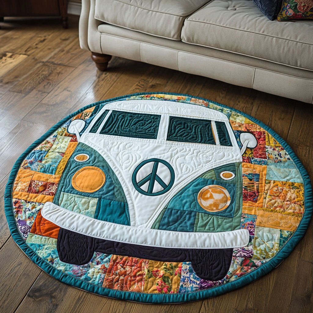 Teal Freedom Ride Round Mat Rug - Nature Design | Serene Home Decor