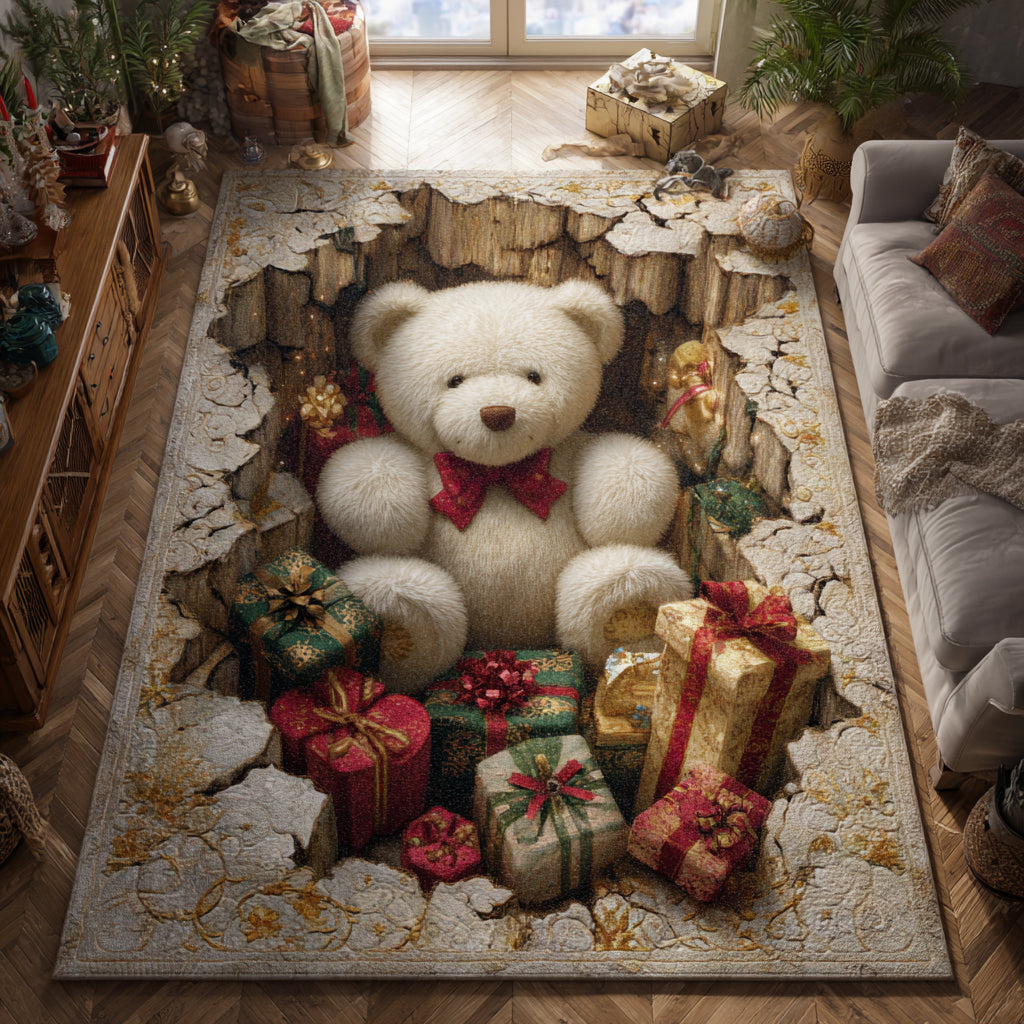 Teddy Den area rug in a living room