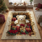 Teddy Holiday Haven area rug in a living room