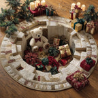 Teddy Valley Round Mat Rug - washable non-slip printed rug
