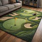 Tee Time area rug in a living room