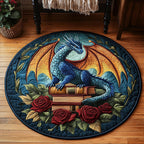 Tempest Tail Round Mat Rug - washable non-slip printed rug