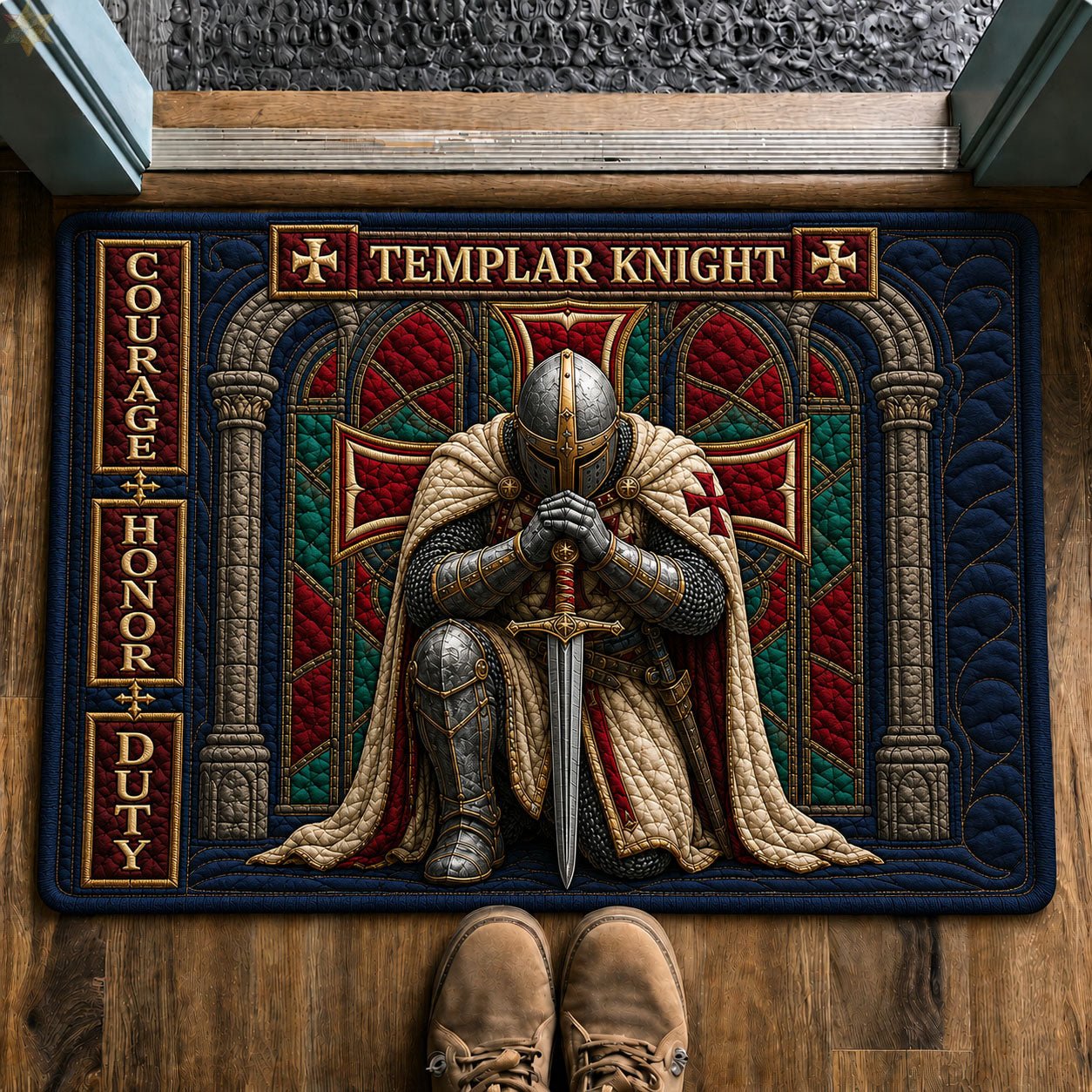 Templar Oath Guardian Doormat - Nature Design | Printed Welcome Doormat