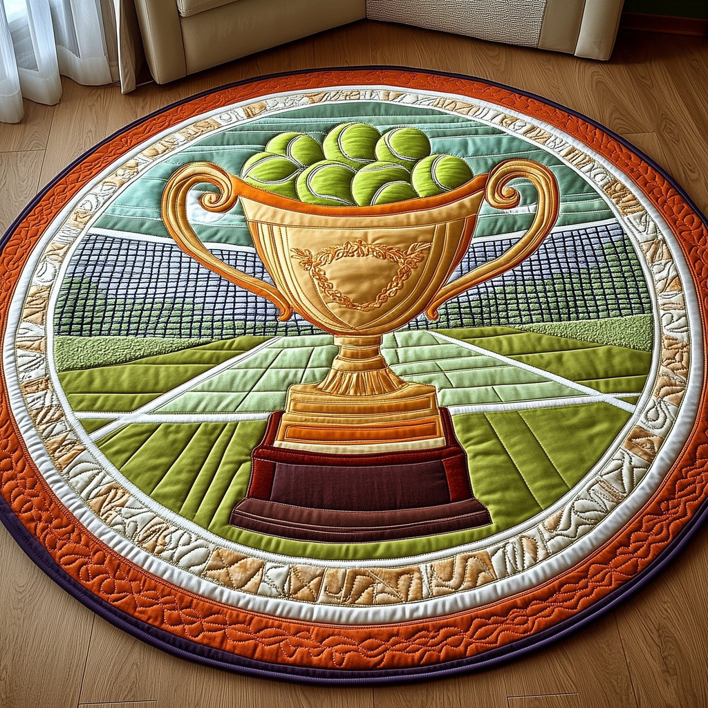 Tennis Time Round Mat Rug - Nature Design | Serene Home Decor