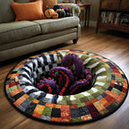 Tentacle Hollow Round Mat Rug - washable non-slip printed rug