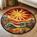 Terra Sol Round Mat Rug - washable non-slip printed rug